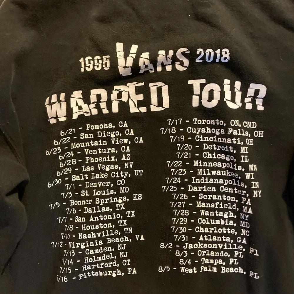 Vans Black Warped Tour Hoodie - Picture 9 of 10